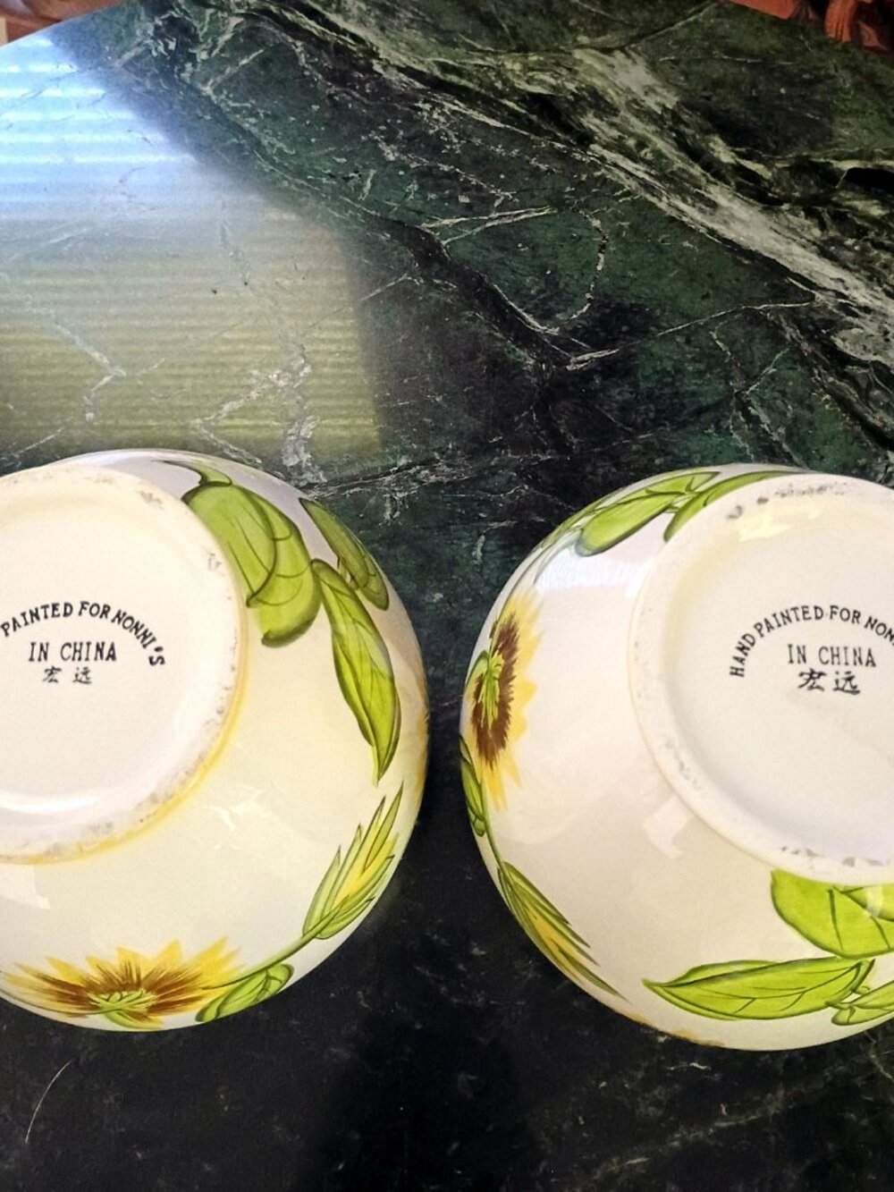 Nonni's Tuscan Large Sunflower Hand painted Ceramic Biscotti Cookie Jars Set - Picture 11 of 11